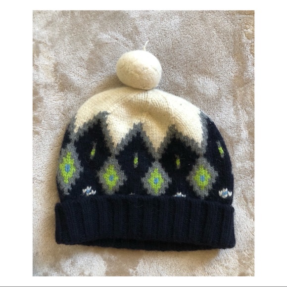J. Crew Fair Isle Pom Hat - Wool/Cashmere blend